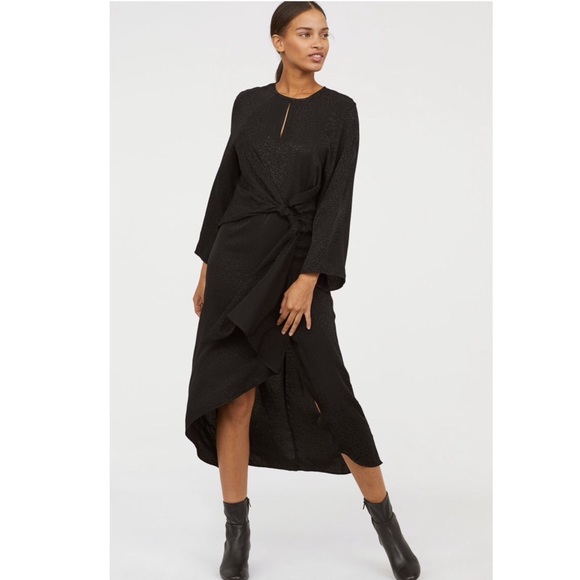 NWT Black Leopard Print Jacquard Weave Dress - Picture 2 of 8